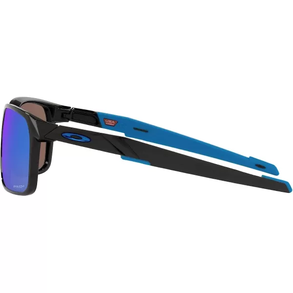 imageOakley Mens Oo9460 Portal X Rectangular SunglassesPolished Black on BluePrizm Sapphire