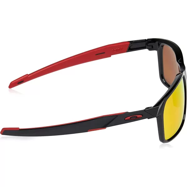 imageOakley Mens Oo9460 Portal X Rectangular SunglassesPolished Black on RedPrizm Ruby Polarized