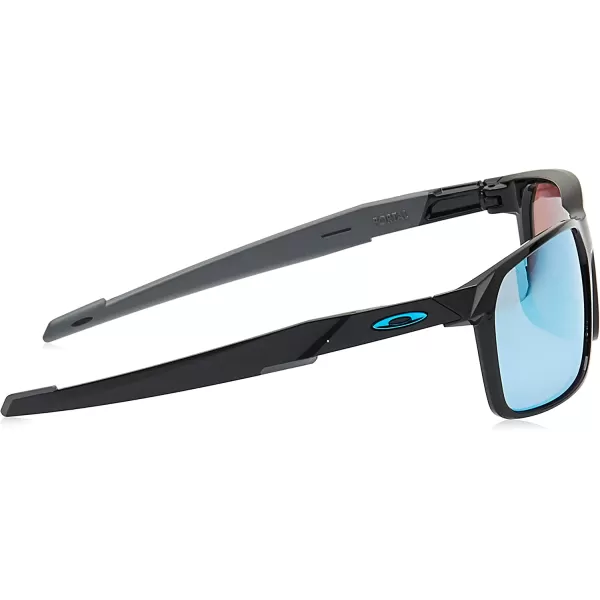 imageOakley Mens Oo9460 Portal X Rectangular SunglassesPolished BlackPrizm Deep Water Polarized