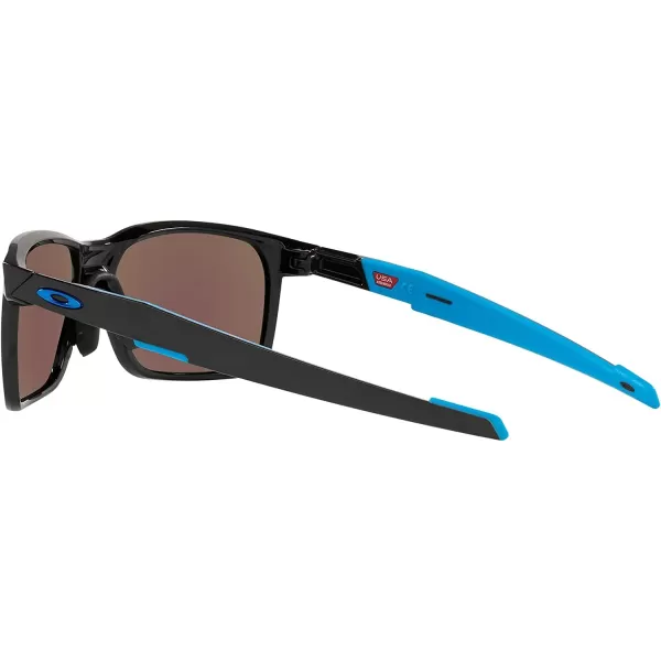 imageOakley Mens Oo9460 Portal X Rectangular SunglassesPolished BlackPrizm Sapphire