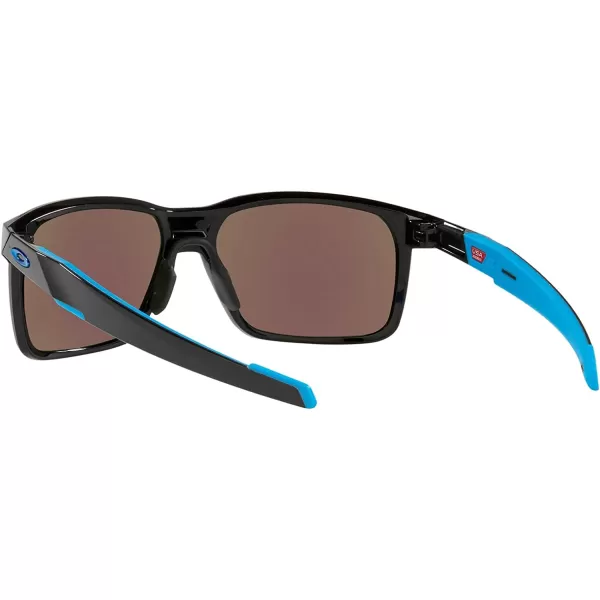 imageOakley Mens Oo9460 Portal X Rectangular SunglassesPolished BlackPrizm Sapphire