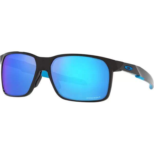 imageOakley Mens Oo9460 Portal X Rectangular SunglassesPolished BlackPrizm Sapphire