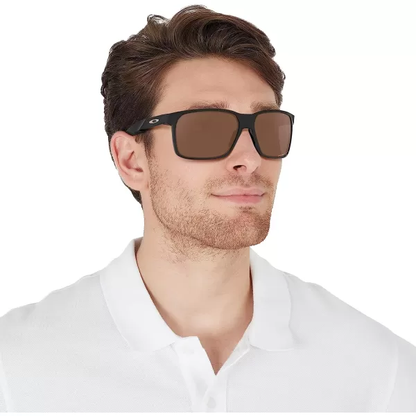 imageOakley Mens Oo9460 Portal X Rectangular SunglassesPolished BlackPrizm Tungsten Polarized
