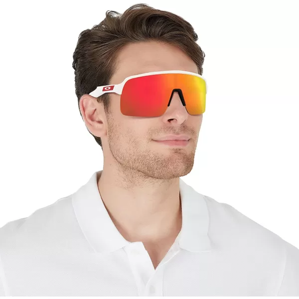 imageOakley Mens Oo9463 Sutro Lite Rectangular SunglassesMatte WhitePrizm Ruby