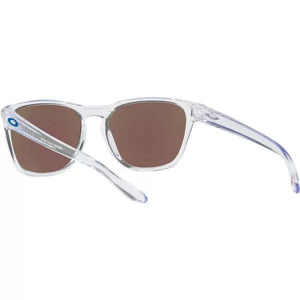 imageOakley Mens Oo9479 Manorburn Square SunglassesPolished ClearPrizm Sapphire