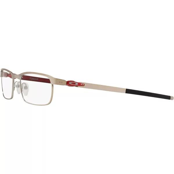 imageOakley Mens Ox3184 Tincup Rectangular Prescription Eyeglass FramesPowder Satin ChromeDemo Lens