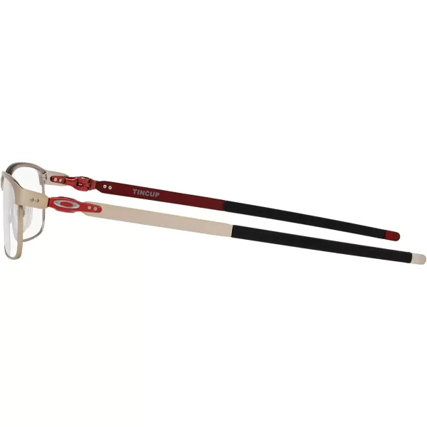 imageOakley Mens Ox3184 Tincup Rectangular Prescription Eyeglass FramesPowder Satin ChromeDemo Lens