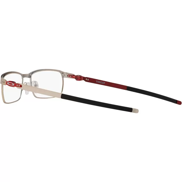 imageOakley Mens Ox3184 Tincup Rectangular Prescription Eyeglass FramesPowder Satin ChromeDemo Lens