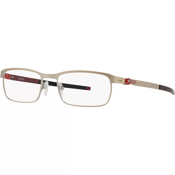 imageOakley Mens Ox3184 Tincup Rectangular Prescription Eyeglass FramesPowder Satin ChromeDemo Lens