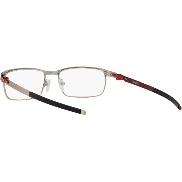 imageOakley Mens Ox3184 Tincup Rectangular Prescription Eyeglass FramesPowder Satin ChromeDemo Lens
