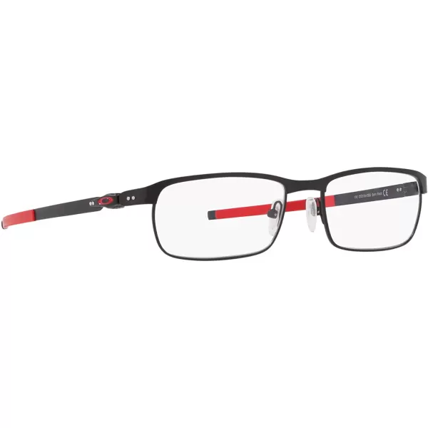 imageOakley Mens Ox3184 Tincup Rectangular Prescription Eyeglass FramesSatin Black RedDemo Lens