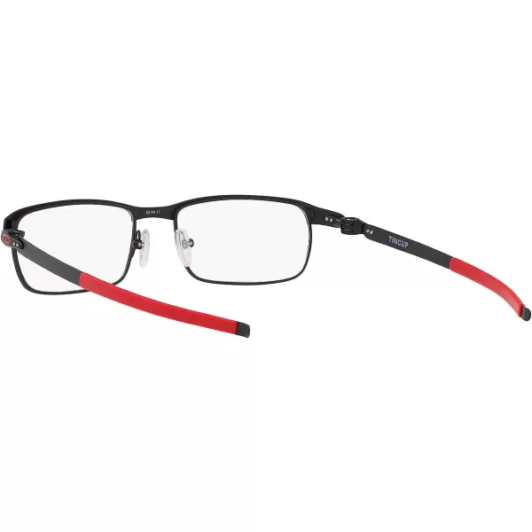 imageOakley Mens Ox3184 Tincup Rectangular Prescription Eyeglass FramesSatin Black RedDemo Lens