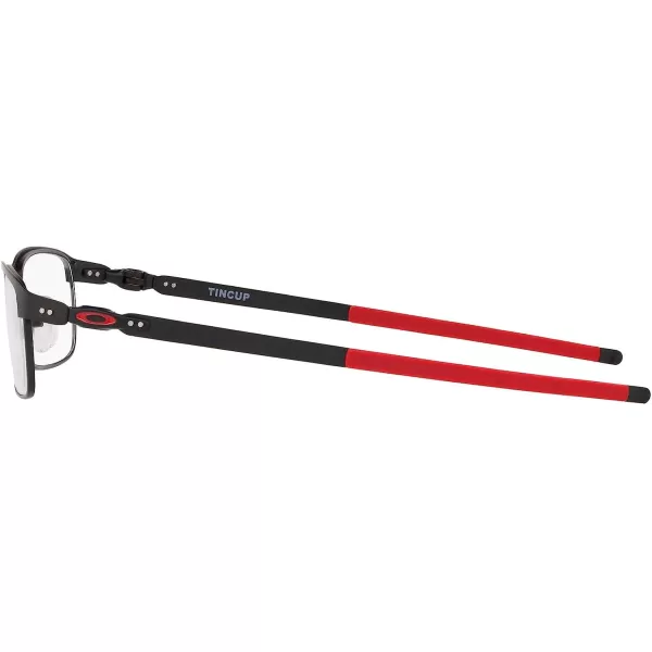 imageOakley Mens Ox3184 Tincup Rectangular Prescription Eyeglass FramesSatin Black RedDemo Lens