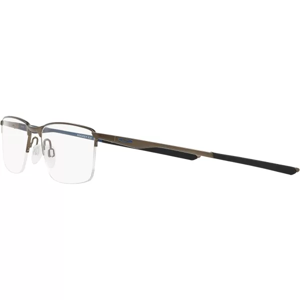 imageOakley Mens Ox3218 Socket 55 Rectangular Prescription Eyeglass FramesSatin Pewter Poisedon BlueDemo Lens