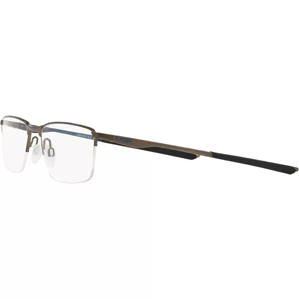 imageOakley Mens Ox3218 Socket 55 Rectangular Prescription Eyeglass FramesSatin Pewter Poisedon BlueDemo Lens
