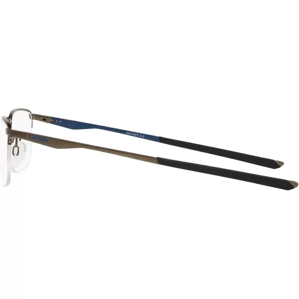 imageOakley Mens Ox3218 Socket 55 Rectangular Prescription Eyeglass FramesSatin Pewter Poisedon BlueDemo Lens