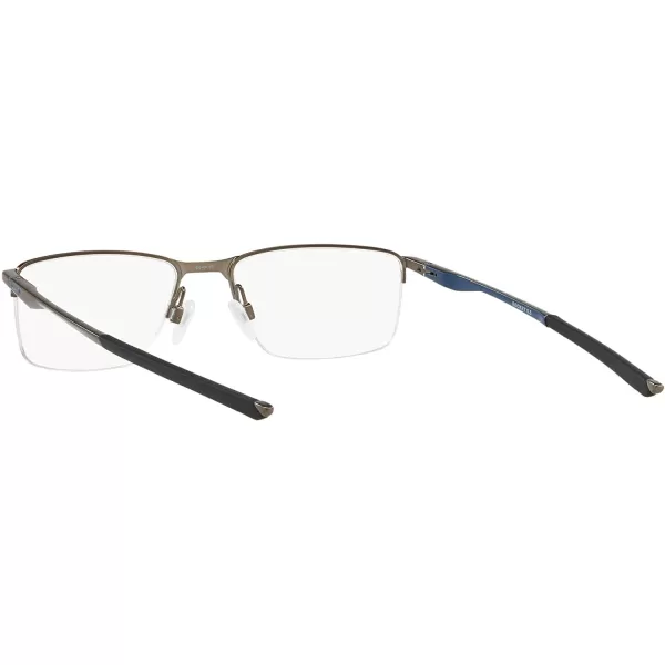 imageOakley Mens Ox3218 Socket 55 Rectangular Prescription Eyeglass FramesSatin Pewter Poisedon BlueDemo Lens