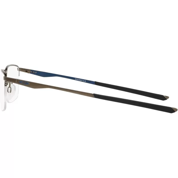 imageOakley Mens Ox3218 Socket 55 Rectangular Prescription Eyeglass FramesSatin Pewter Poisedon BlueDemo Lens