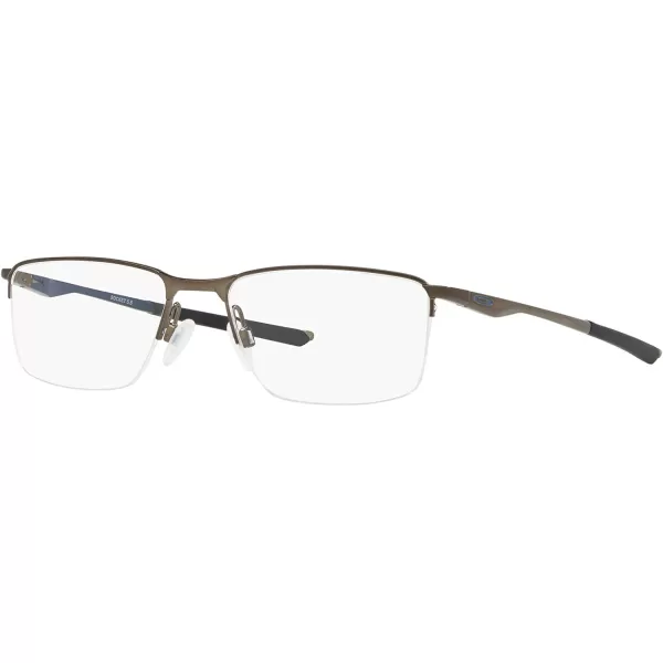 imageOakley Mens Ox3218 Socket 55 Rectangular Prescription Eyeglass FramesSatin Pewter Poisedon BlueDemo Lens