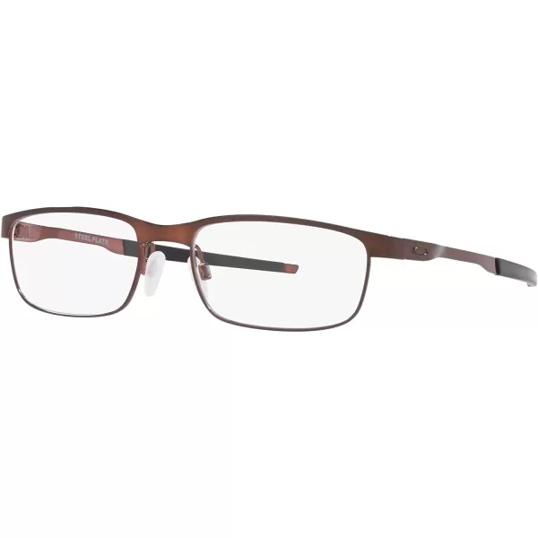 imageOakley Mens Ox3222 Steel Plate Rectangular Prescription Eyeglass FramesBrushed GrenacheDemo Lens