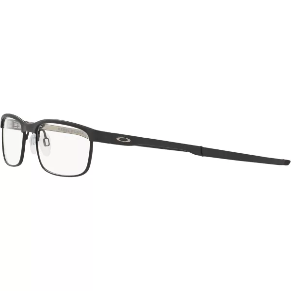 imageOakley Mens Ox3222 Steel Plate Rectangular Prescription Eyeglass FramesPowder CoalDemo Lens