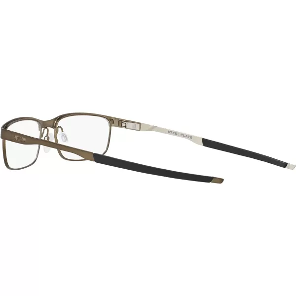 imageOakley Mens Ox3222 Steel Plate Rectangular Prescription Eyeglass FramesPowder PewterDemo Lens