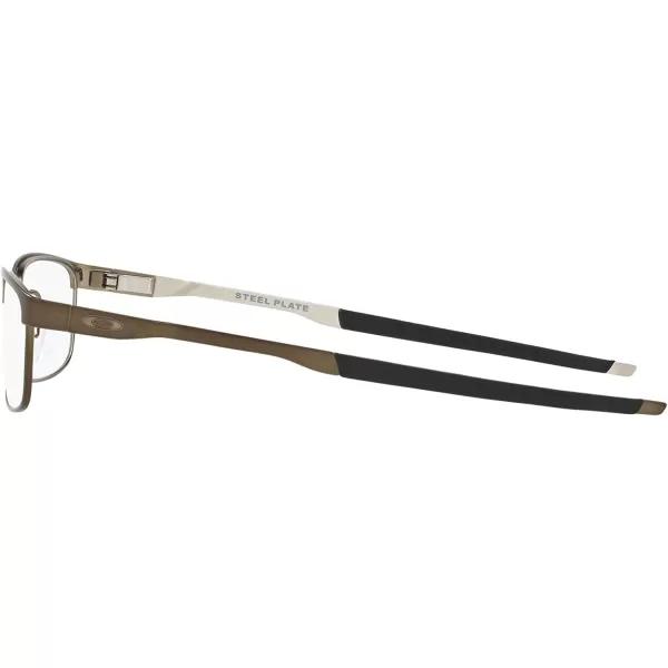imageOakley Mens Ox3222 Steel Plate Rectangular Prescription Eyeglass FramesPowder PewterDemo Lens