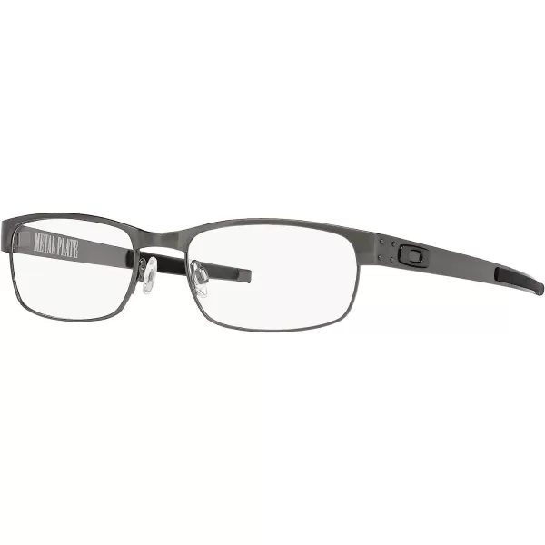 imageOakley Mens Ox5038 Metal Plate Titanium Rectangular Prescription Eyeglass FramesBrushed ChromeDemo Lens