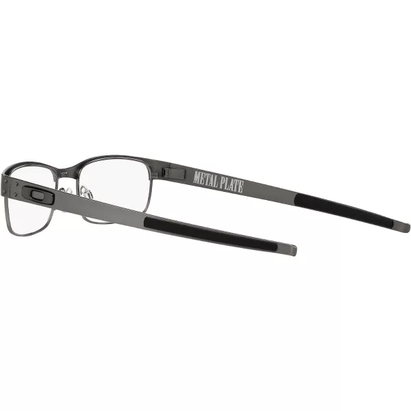 imageOakley Mens Ox5038 Metal Plate Titanium Rectangular Prescription Eyeglass FramesBrushed ChromeDemo Lens