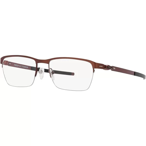 imageOakley Mens Ox5099 Tincup 05 Ti Square Prescription Eyeglass FramesBrushed GrenacheDemo Lens