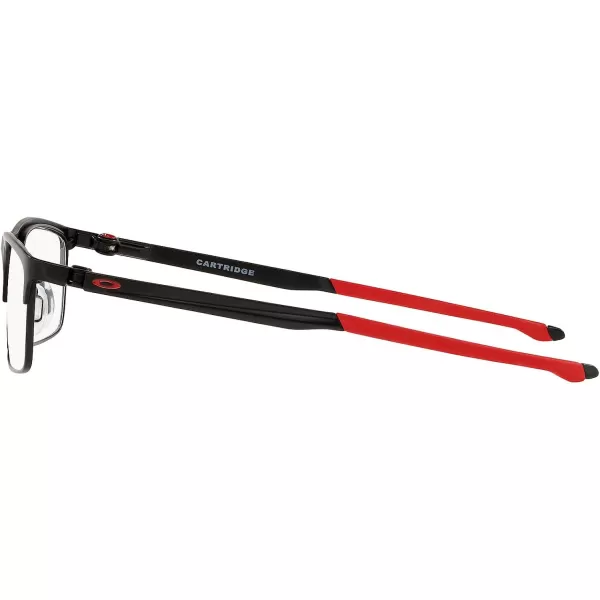imageOakley Mens Ox5137 Cartridge Rectangular Prescription Eyeglass FramesSatin Black on RedDemo Lens