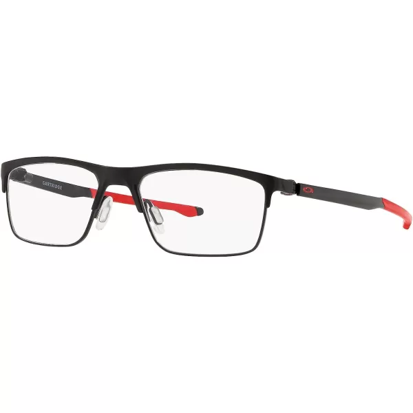 imageOakley Mens Ox5137 Cartridge Rectangular Prescription Eyeglass FramesSatin Black on RedDemo Lens