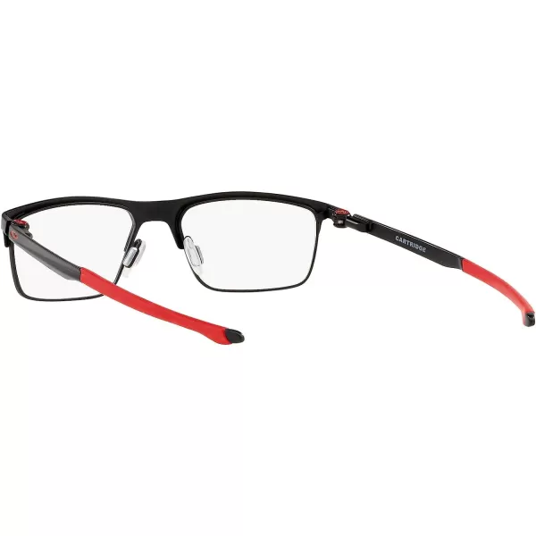 imageOakley Mens Ox5137 Cartridge Rectangular Prescription Eyeglass FramesSatin Black on RedDemo Lens