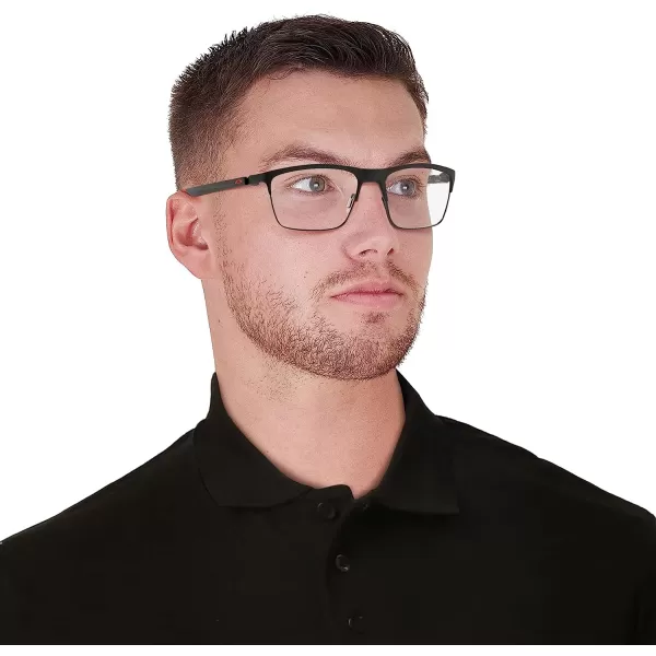 imageOakley Mens Ox5137 Cartridge Rectangular Prescription Eyeglass FramesSatin Black on RedDemo Lens