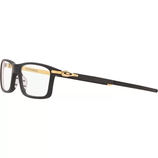 imageOakley Mens Ox8050 Pitchman Rectangular Prescription Eyeglass Frames Satin Black on Satin GoldDemo Lens 53 mmOakley Mens Ox8050 Pitchman Rectangular Prescription Eyeglass Frames Satin Black on Satin GoldDemo Lens 53 mm