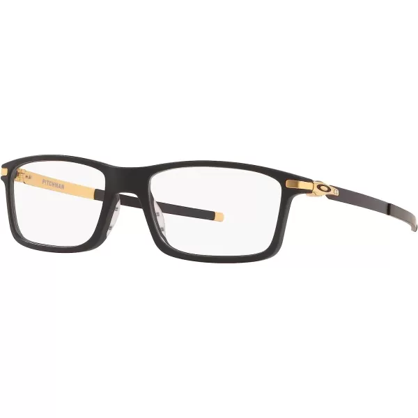 imageOakley Mens Ox8050 Pitchman Rectangular Prescription Eyeglass Frames Satin Black on Satin GoldDemo Lens 53 mmOakley Mens Ox8050 Pitchman Rectangular Prescription Eyeglass Frames Satin Black on Satin GoldDemo Lens 53 mm