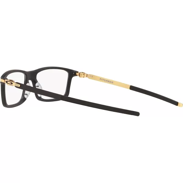 imageOakley Mens Ox8050 Pitchman Rectangular Prescription Eyeglass Frames Satin Black on Satin GoldDemo Lens 53 mmOakley Mens Ox8050 Pitchman Rectangular Prescription Eyeglass Frames Satin Black on Satin GoldDemo Lens 53 mm
