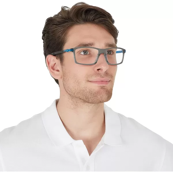 imageOakley Mens Ox8050 Pitchman Rectangular Prescription Eyeglass FramesPolished Grey SmokeDemo Lens