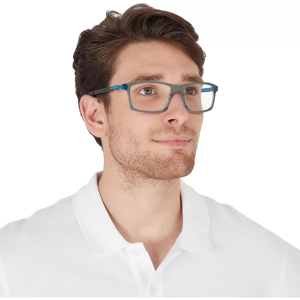 imageOakley Mens Ox8050 Pitchman Rectangular Prescription Eyeglass FramesPolished Grey SmokeDemo Lens