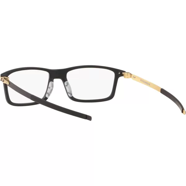 imageOakley Mens Ox8050 Pitchman Rectangular Prescription Eyeglass FramesSatin Black on Satin GoldDemo Lens