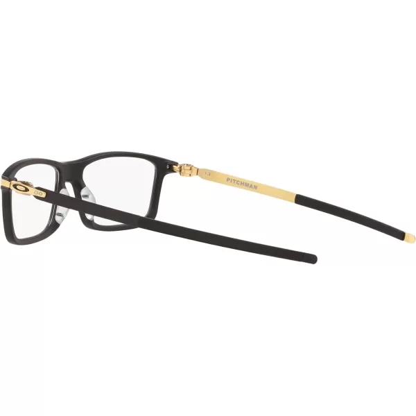 imageOakley Mens Ox8050 Pitchman Rectangular Prescription Eyeglass FramesSatin Black on Satin GoldDemo Lens