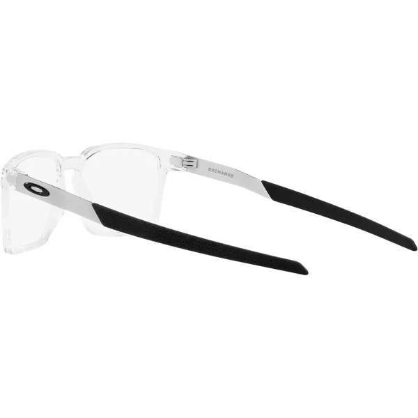 imageOakley Mens Ox8055 Exchange Rectangular Prescription Eyewear FramesPolished ClearDemo Lens