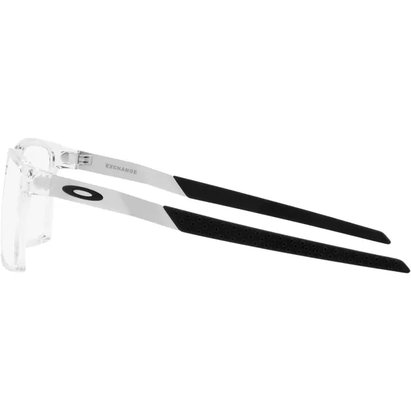 imageOakley Mens Ox8055 Exchange Rectangular Prescription Eyewear FramesPolished ClearDemo Lens