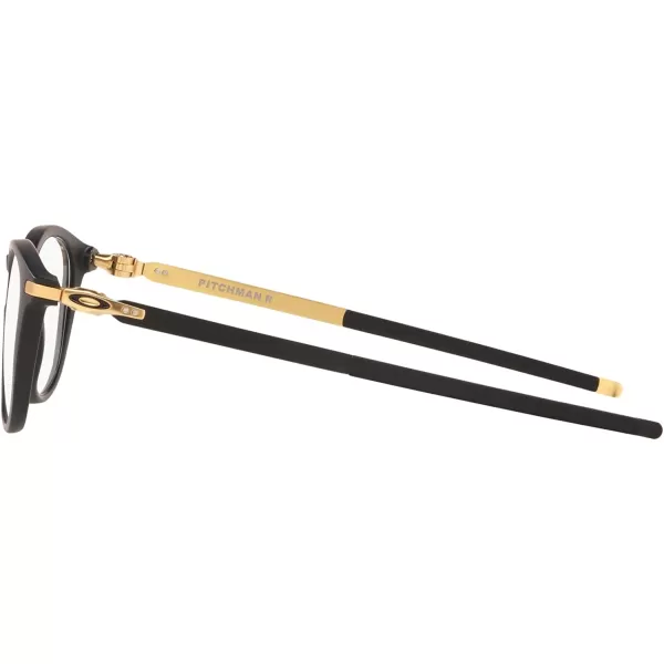 imageOakley Mens Ox8105 Pitchman R Round Prescription Eyewear FramesSatin Black on Satin GoldDemo Lens