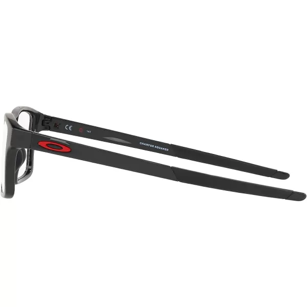 imageOakley Mens Ox8143 Chamfer Squared Prescription Eyeglass FramesPolished BlackDemo Lens