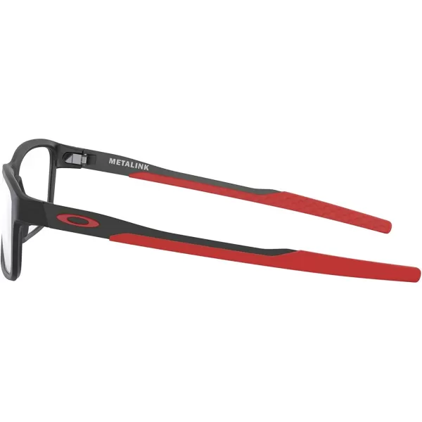 imageOakley Mens Ox8153 Metalink Rectangular Prescription Eyeglass FramesSatin Black amp RedDemo Lens