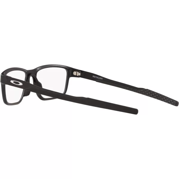 imageOakley Mens Ox8153 Metalink Rectangular Prescription Eyeglass FramesSatin Black on BlackDemo Lens