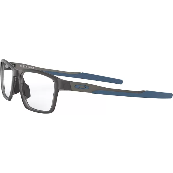 imageOakley Mens Ox8153 Metalink Rectangular Prescription Eyeglass FramesSatin Grey Smoke amp BlueDemo Lens