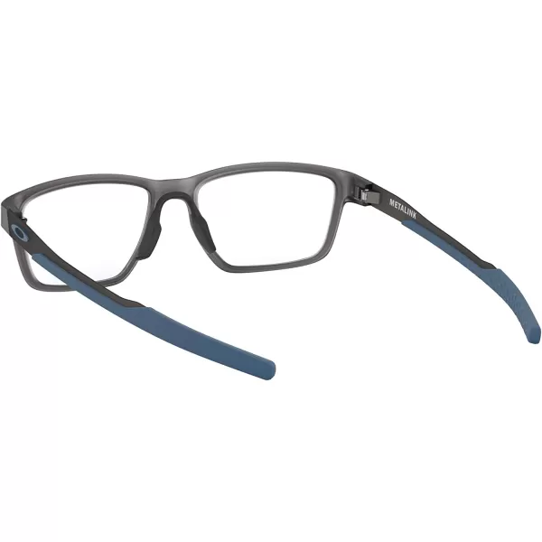 imageOakley Mens Ox8153 Metalink Rectangular Prescription Eyeglass FramesSatin Grey Smoke amp BlueDemo Lens