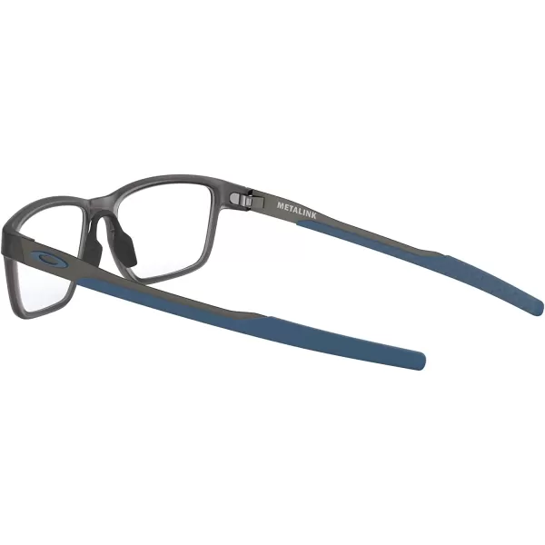 imageOakley Mens Ox8153 Metalink Rectangular Prescription Eyeglass FramesSatin Grey Smoke amp BlueDemo Lens